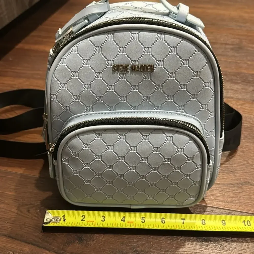 Steve Madden NWT Sky BBLogo Backpack w/front zip pocket and adjustable straps.